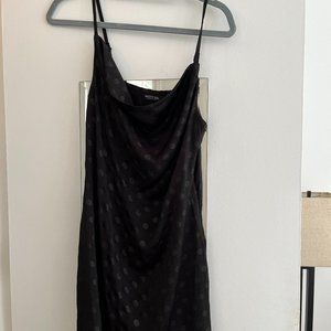 Black Mini Polka Dot Cowl Neck Dress, Nastygal, Size 8